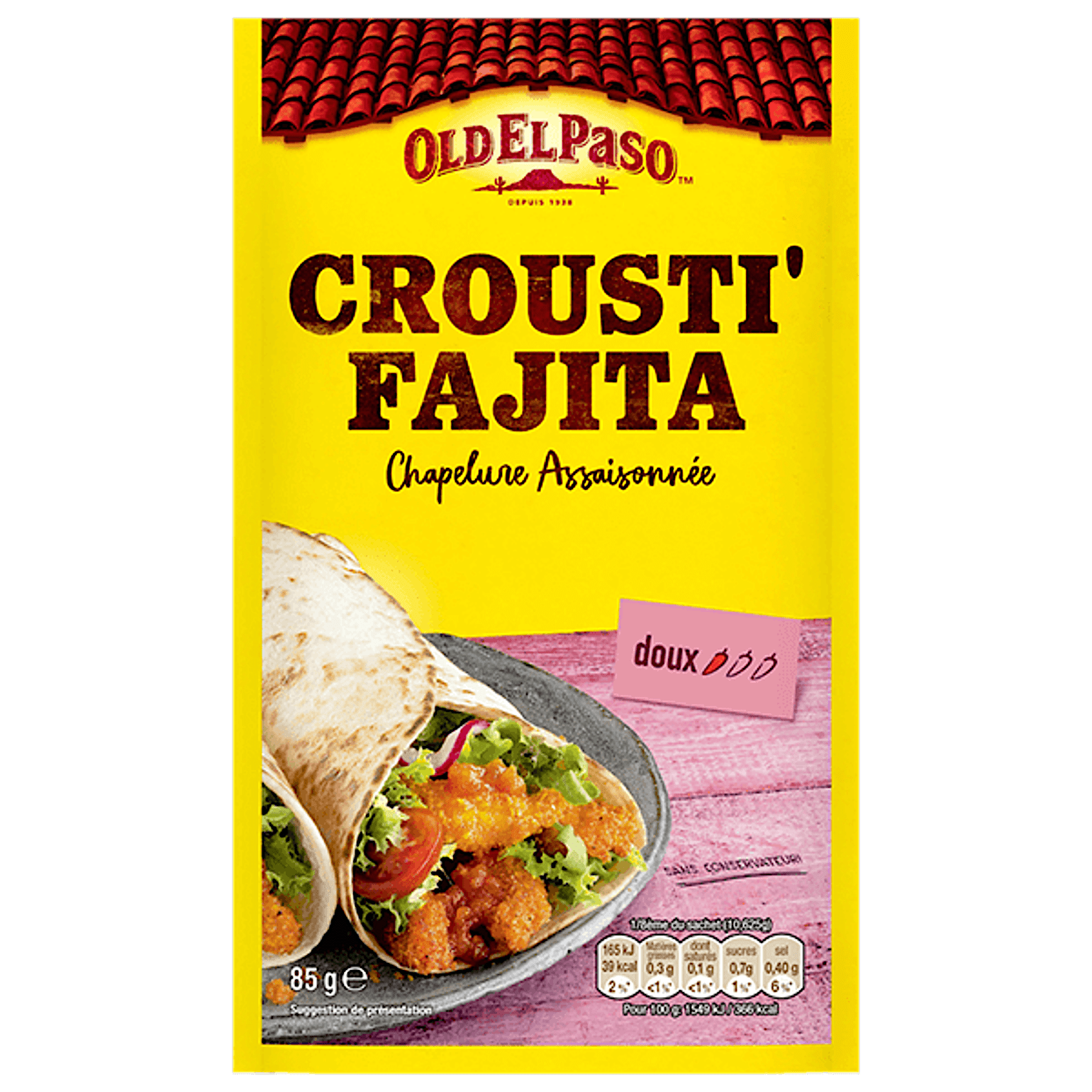 paquet de chapelure douce assaisonnée pour crousti'fajita d'old el paso 85g